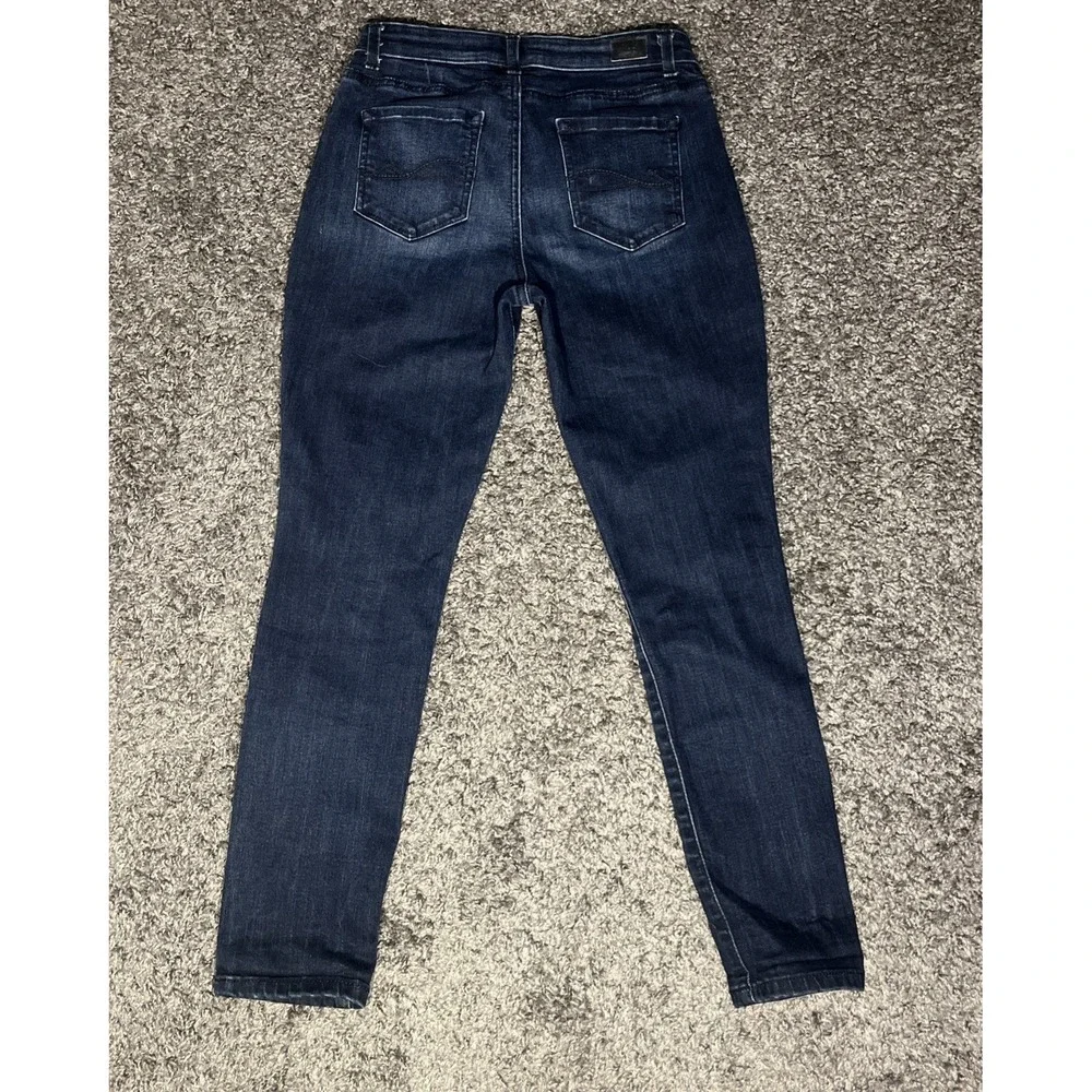 Lee Slim Fit Skinny Leg Mid Rise Sculpting Dark Blue Washed Jeans 4 Short - Picture 7 of 8